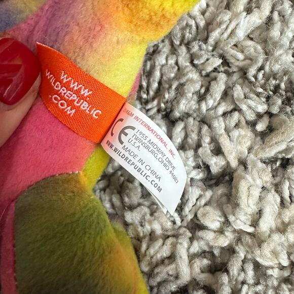 Wild Republic Tie Dye Iguana Chameleon Lizard Rainbow Plush Stuffed Animal - Picture 8 of 9